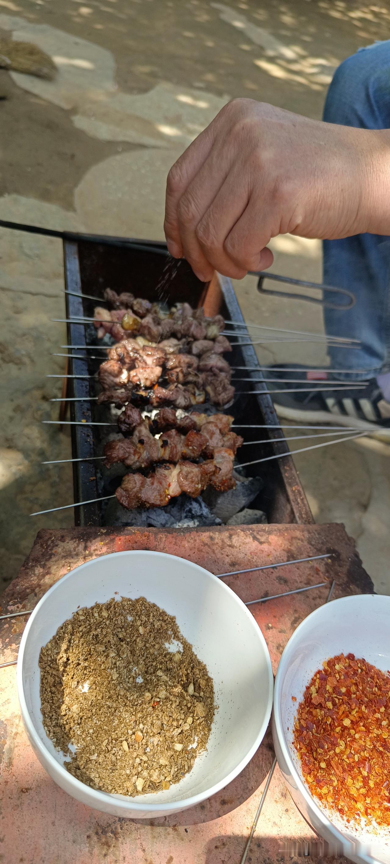 有个小院真好，能随时随地的烤羊肉串，这一点对于大馋嘴来说啊，真的是个福音。
今天