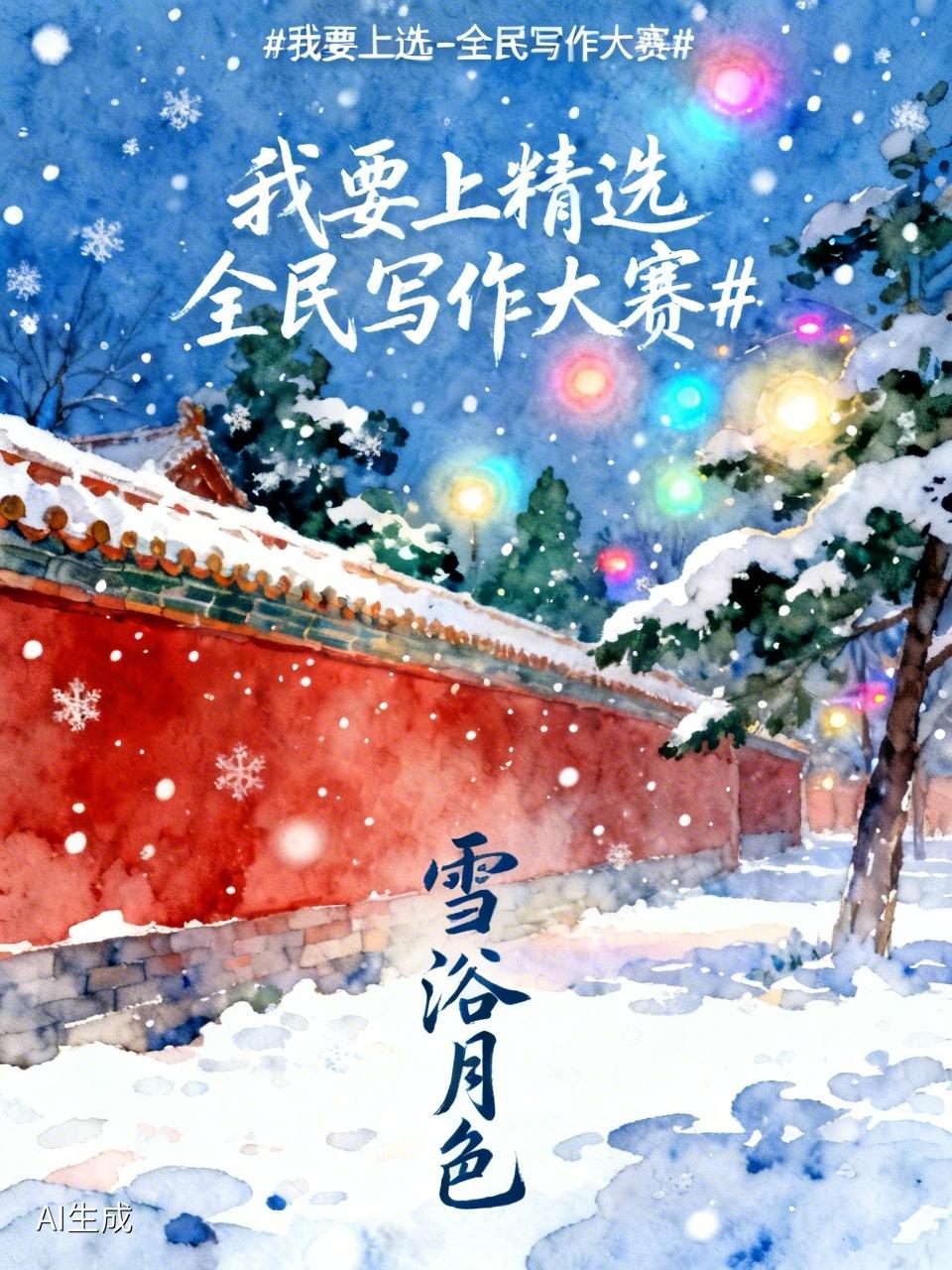 雪浴月色
　　                               
对