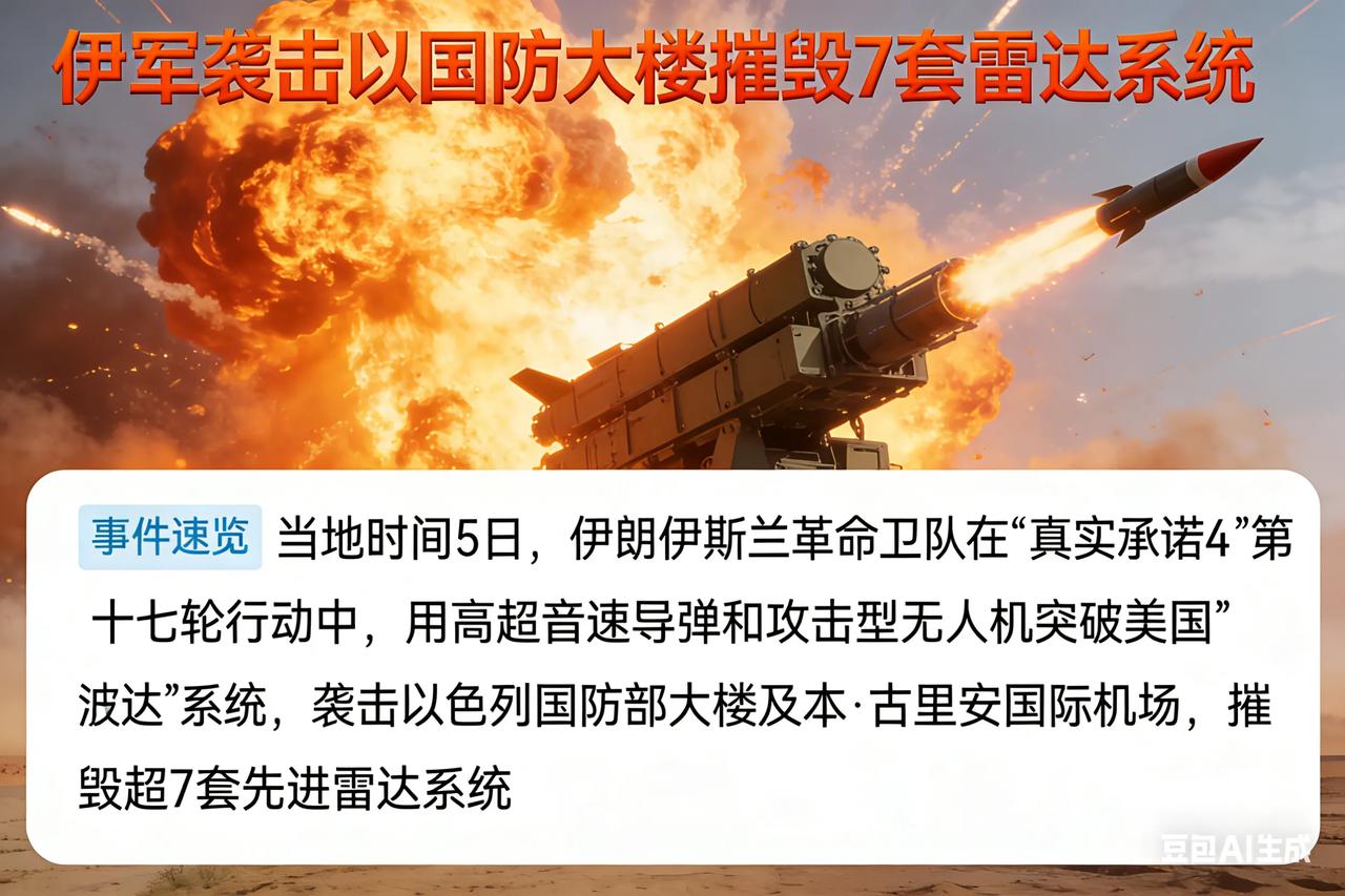 伊朗越战越勇，战果不断扩大，用导弹袭击以色列国防大楼并摧毁多套先进雷达系统，特拉