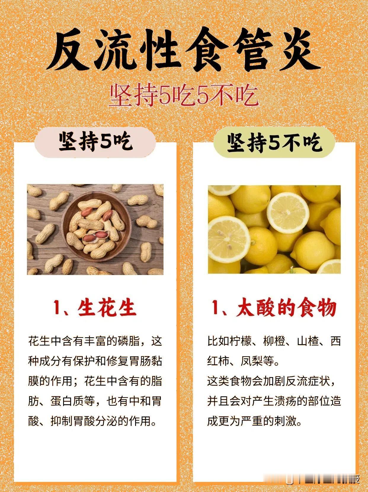 反流性食管炎，记住5吃5不吃！