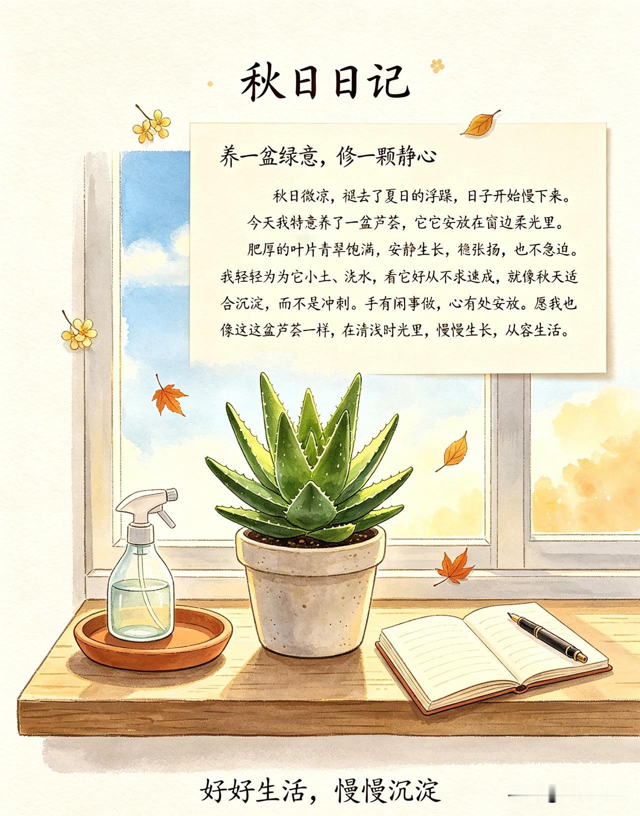 秋日微凉，褪去了夏日的浮躁喧嚣，越发觉得，秋天从不是追赶的季节，而是沉淀自愈的时