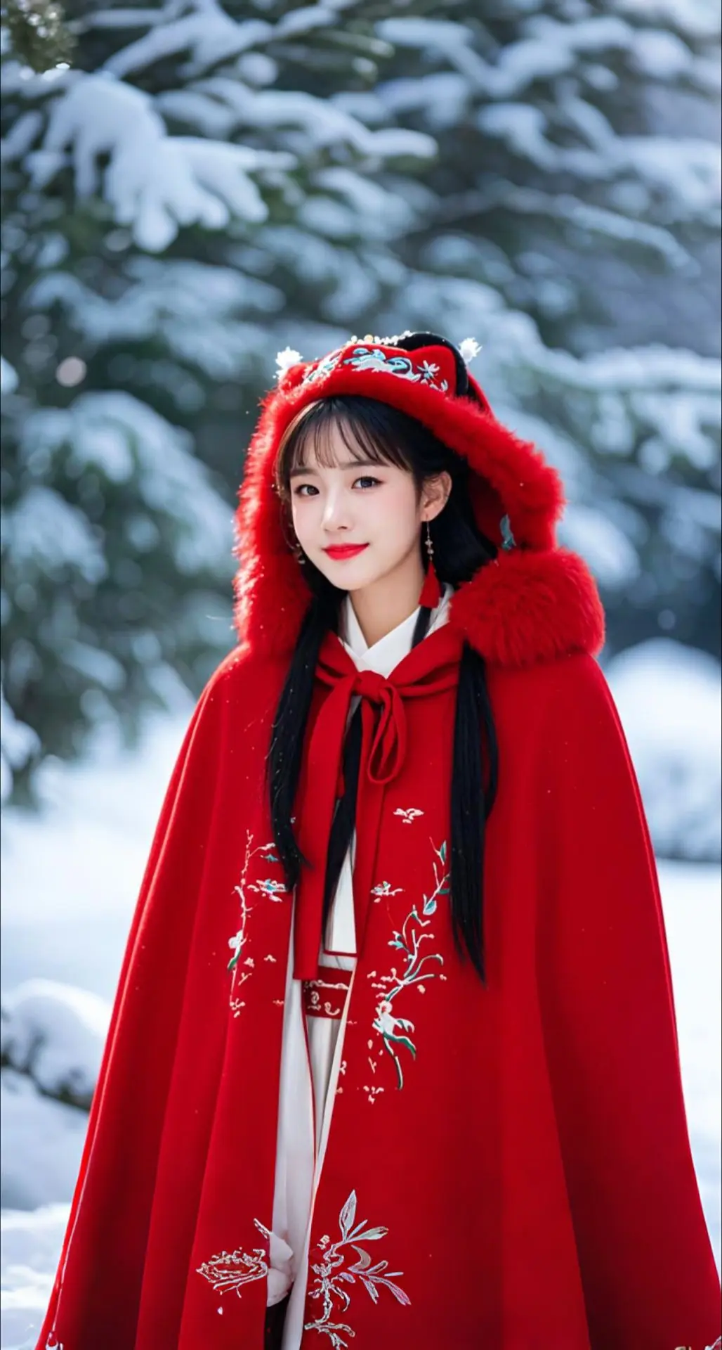 AI扩图 AI汉服雪颜韵
