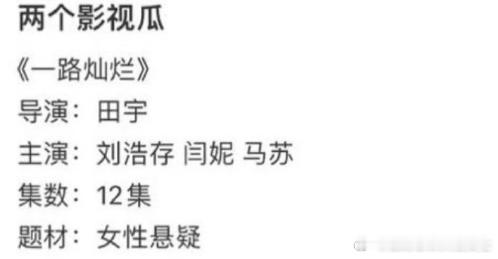 闫妮刘浩存一路灿烂闫妮刘浩存合作12集女性悬疑剧看闫妮刘浩存如何在 12 集女性