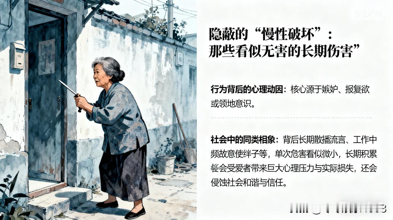 你能想象吗？有位大妈趁邻居上班没人在家，每天拿着锥子敲邻居家门框，而且每次敲击不