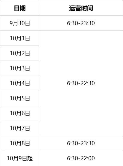 石家庄国庆、中秋假期
运营服务时间