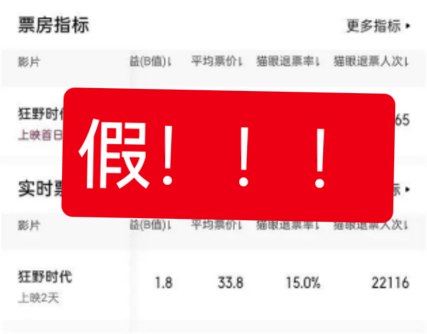 昨天澄清过一遍了怎么还在说…狂野时代退票率是正常的，某些人拿着一张打时间差的虚假