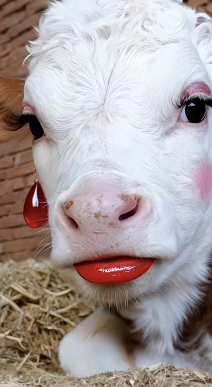 销魂牛水润的朱唇，销魂的小眼神.