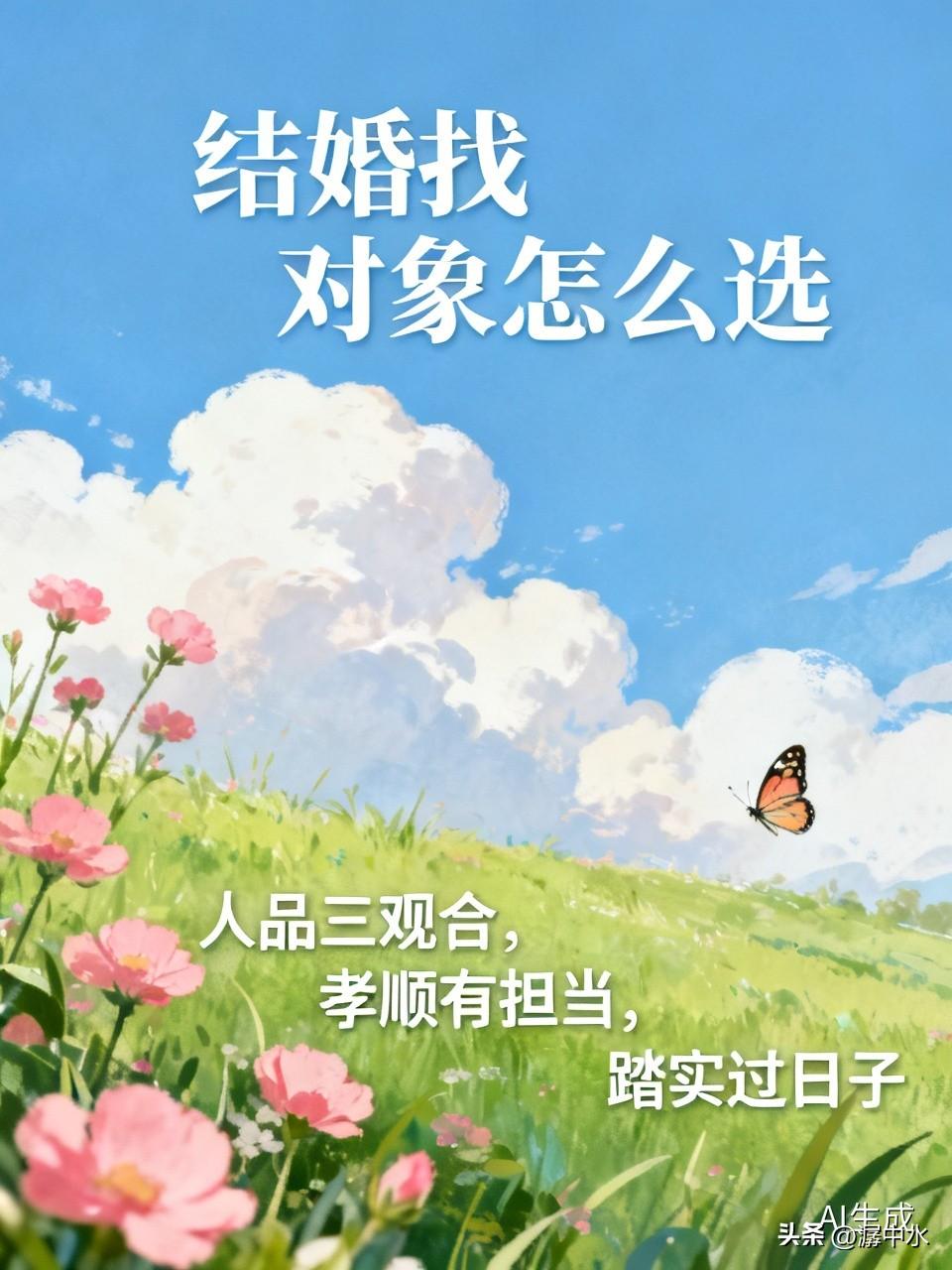 结婚找对象怎么选人品三观合，孝顺有担当，踏实过日子