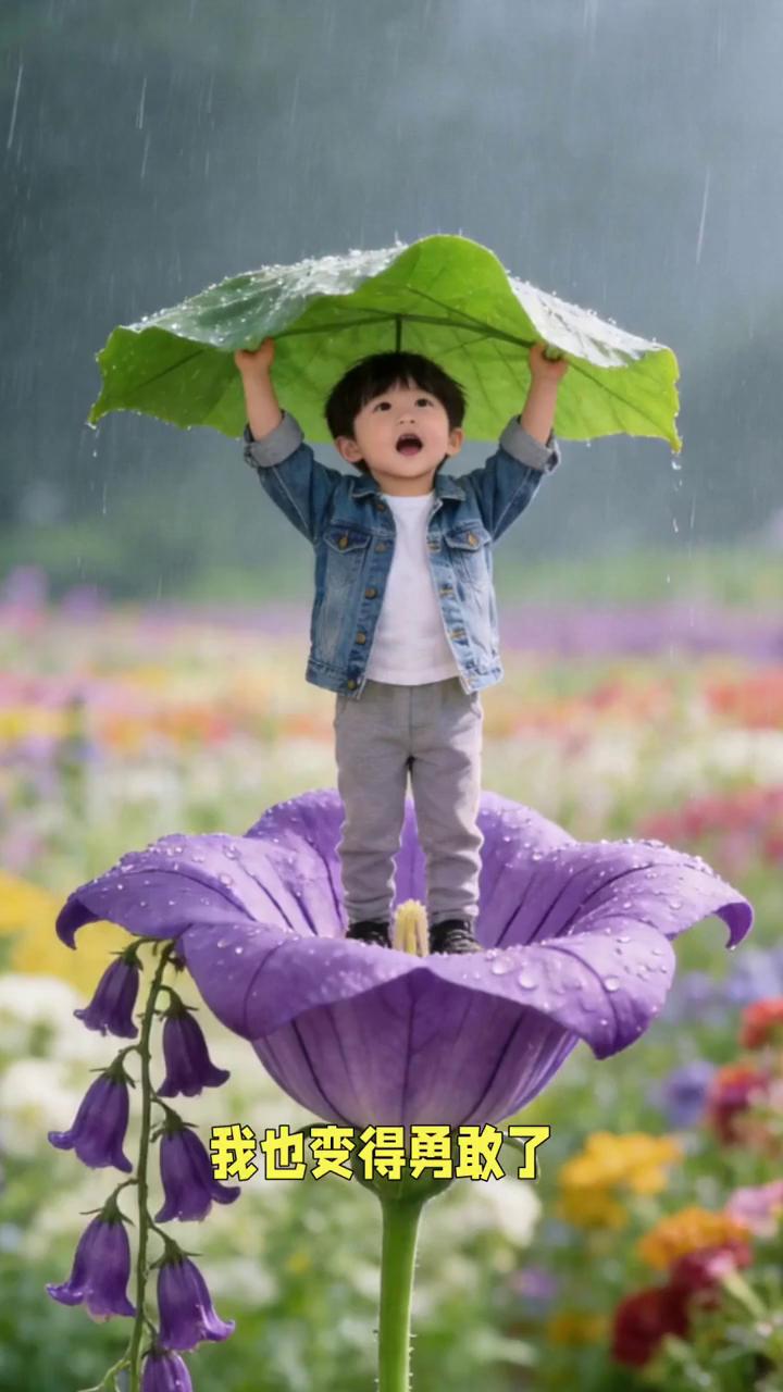 你一笑，春天就来了。小小的，我也变得勇敢了。每次的心情都被你干跑了，连风吹过都在