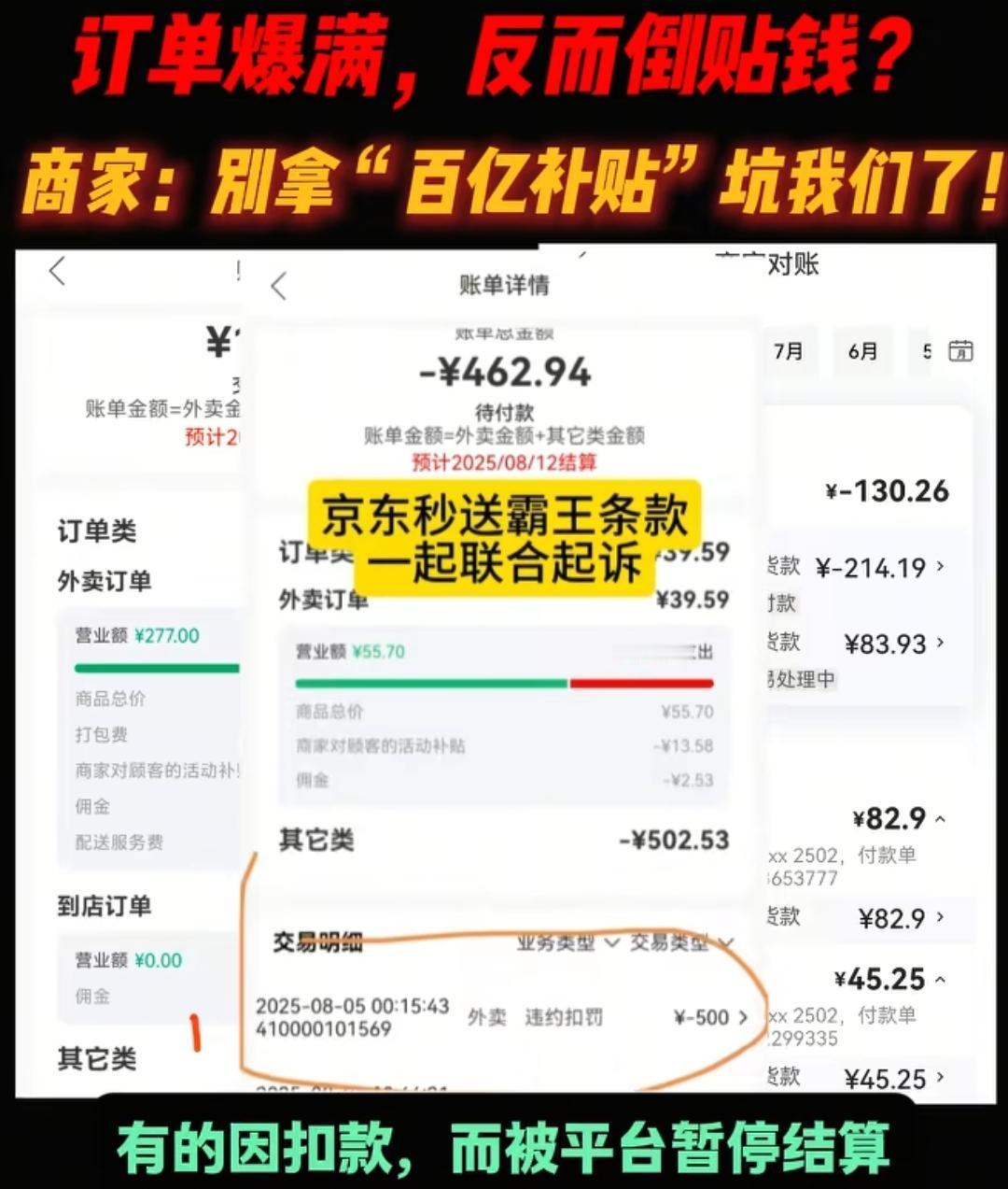 难道就没人管管京东外卖吗？
这吃相也太难看了吧，拿店家的钱去送人情。
一位店家反