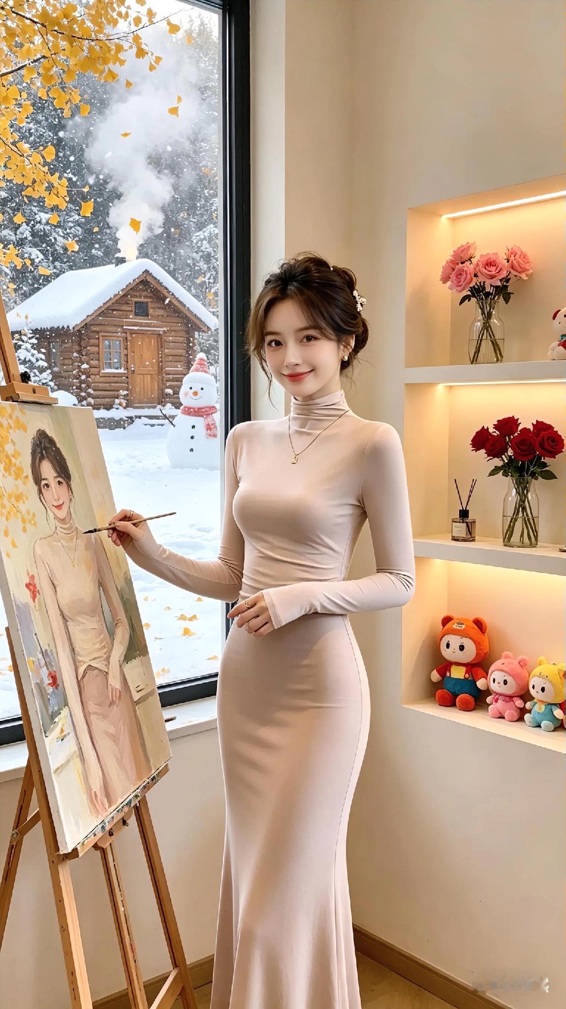 温暖的阳光，清新的小风，还有她微笑时的酒窝，这就是我喜欢的女生，她就像这世界上的