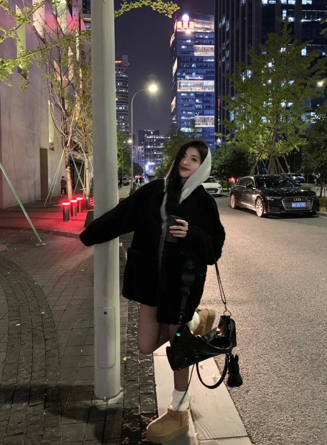 毛毛外套➕卫衣我太爱了🖤