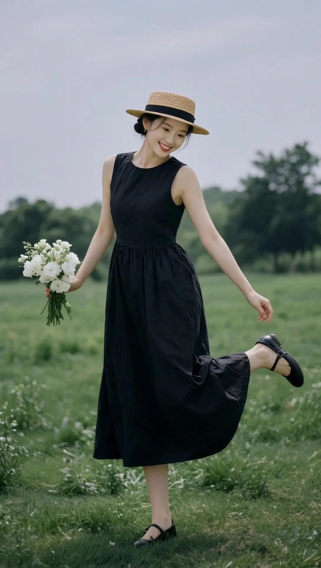 AI草地轻舞照 ai创作