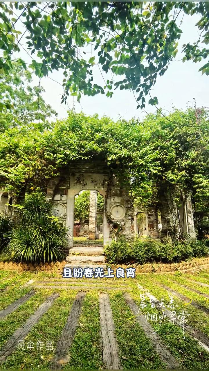 老木棉匠园门区小景观。
·且随春风走一遭，烟火寻堂。看尽人间春色好，烦忧都随清风