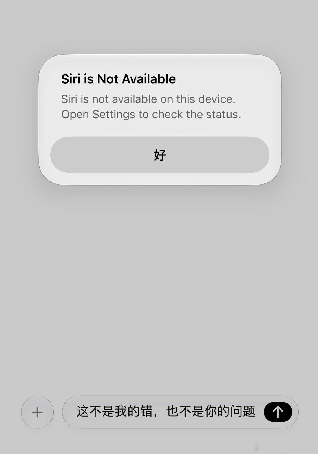 纪念一下，毕竟这可能是国行设备唯一打开Siri AI的机会，估计下个版本连入口都