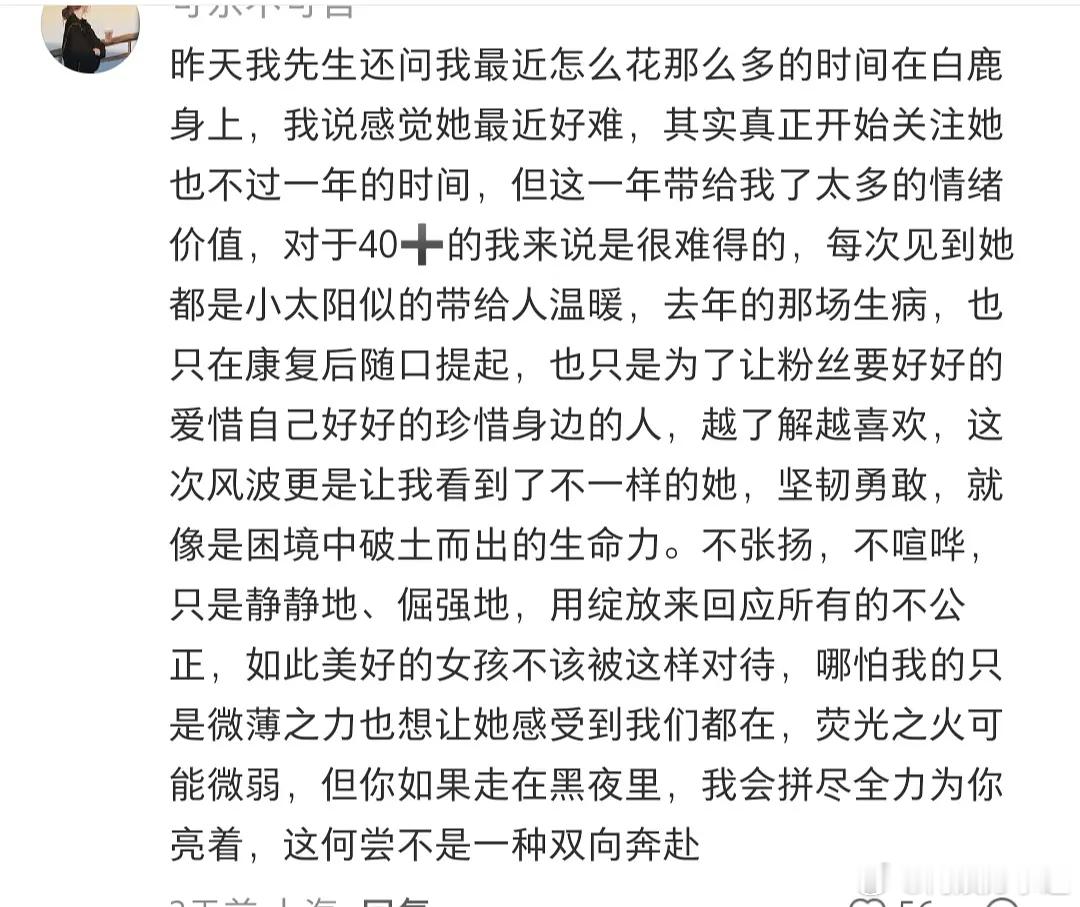 白鹿粉丝已退圈十年老粉出来发声了说白鹿带给粉丝的都是正能量我一直觉得糊糊的时候最
