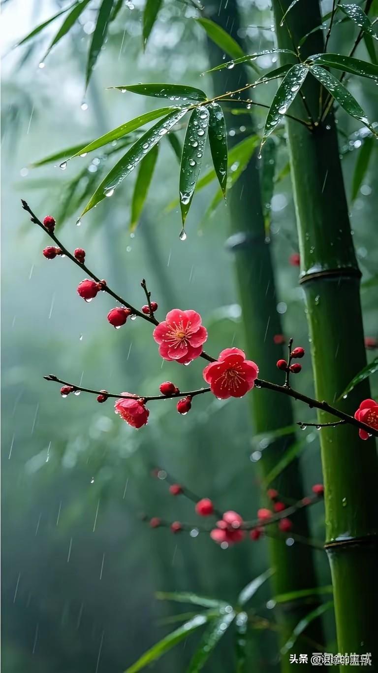 《四时清赏》

文/识途的黑马
 
春绽桃花溢浅香，
夏擎荷艳满横塘。
秋篱黄菊