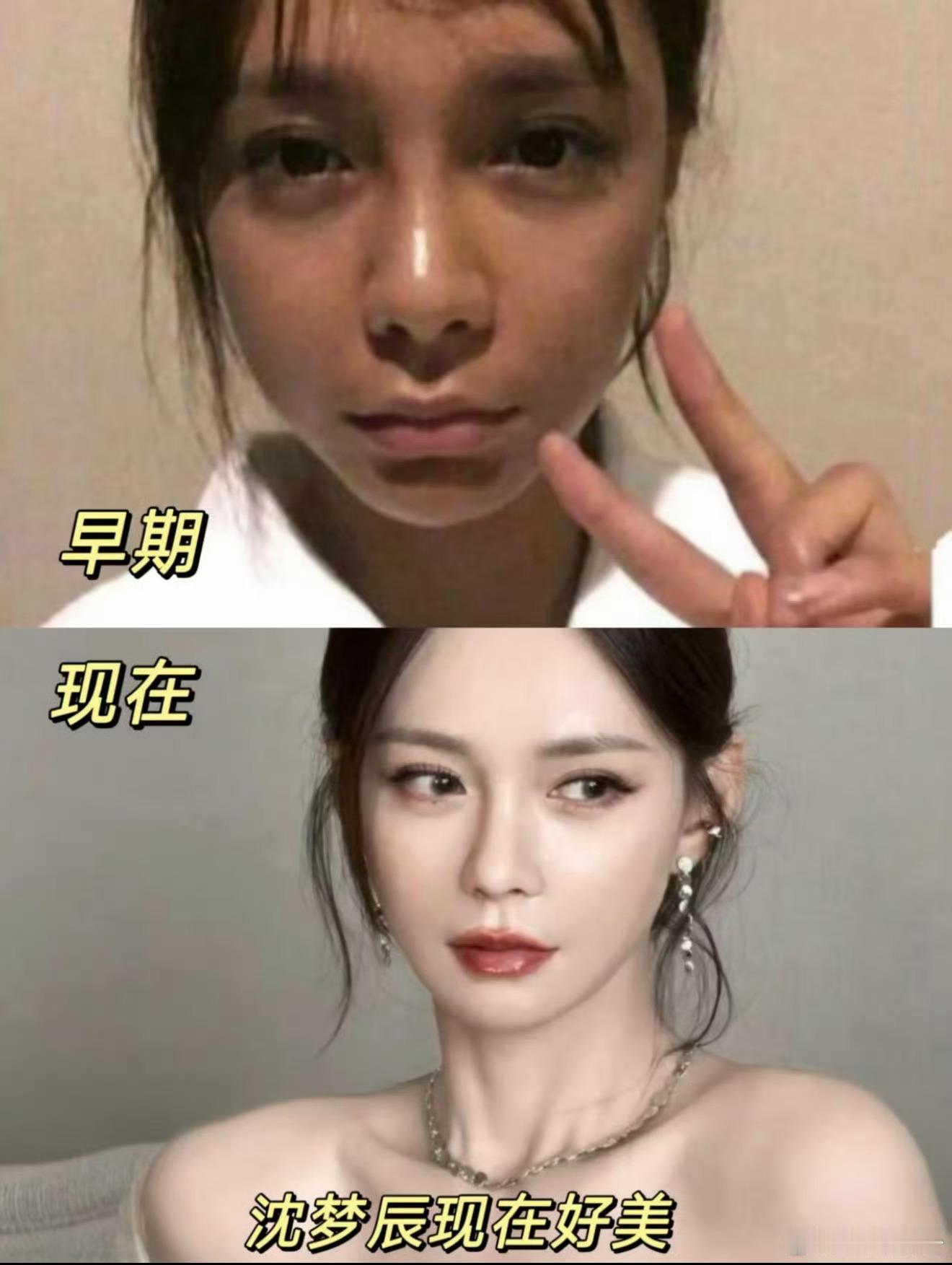 沈梦辰 全身涂粉底液笑死我了鸭爱美的女孩子运气不会差！！！其实沈梦辰早期也很好看