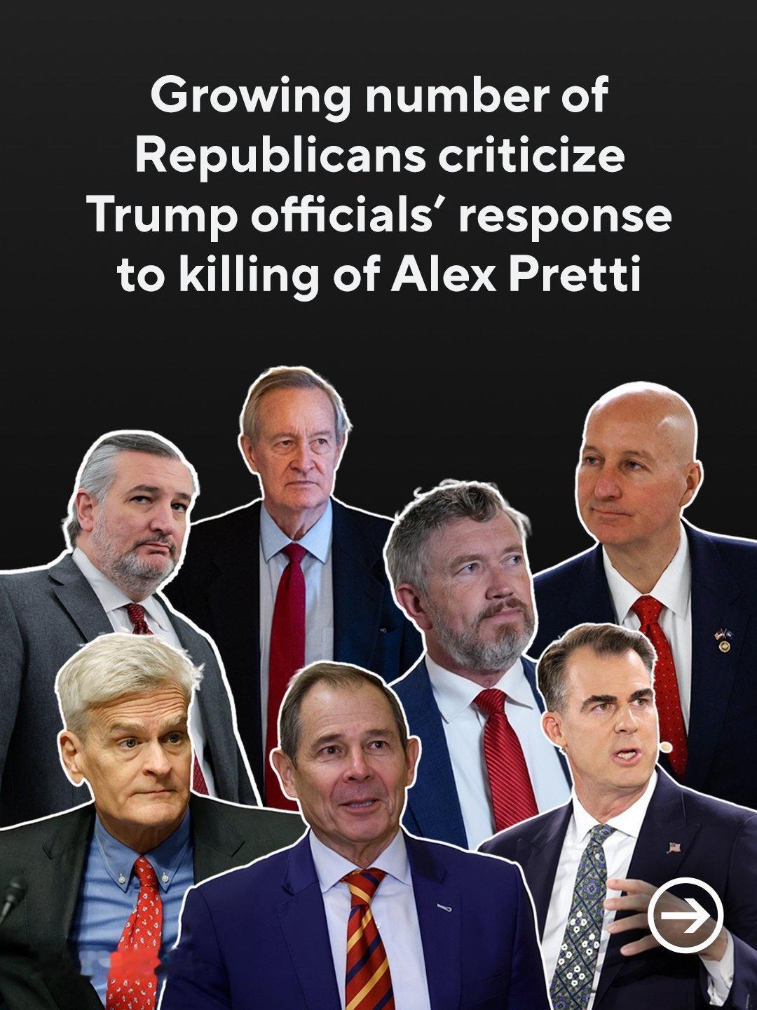 越来越多的共和党人质疑或批评特朗普政府对亚历克斯·普雷蒂被杀事件的回应。普雷蒂是