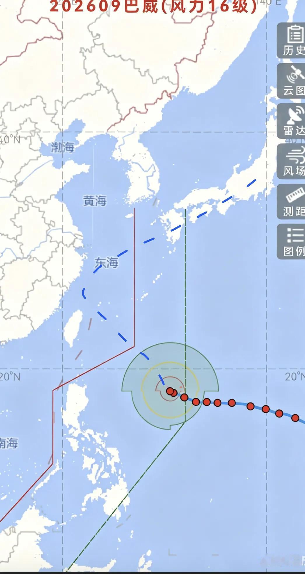 9号巴威超级台风图1台风走势，是不少网友喜闻乐见的走势图。当然这只是一厢情愿的异