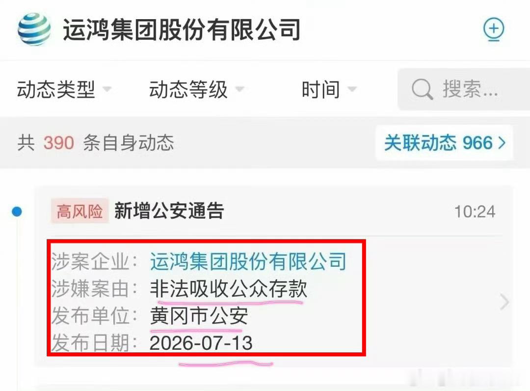 东方阿保非法吸收公众存款。企查查显示：运鸿集团被定性为非法吸收公众存款案。所属是