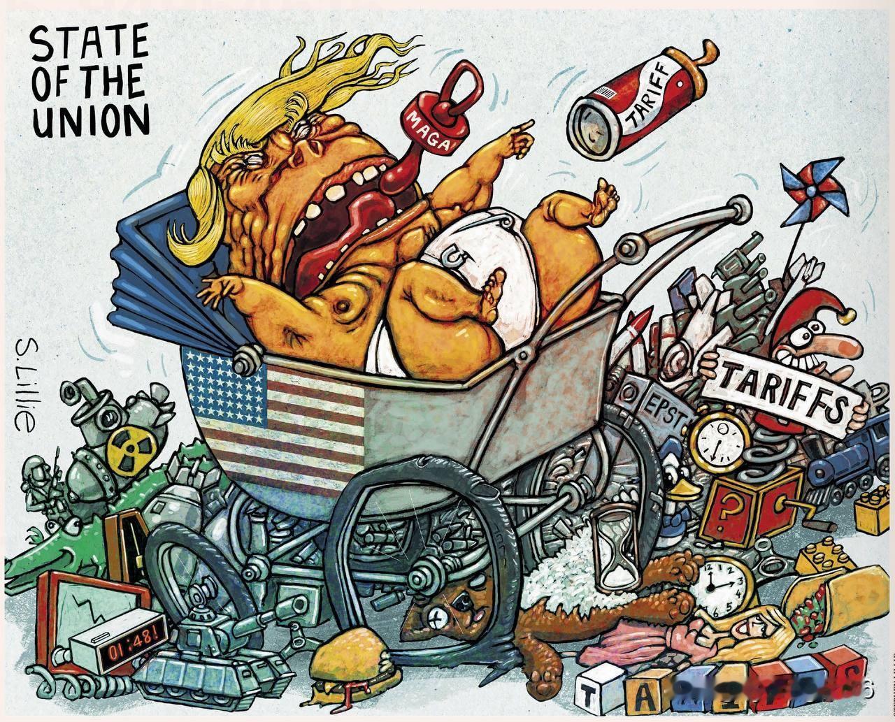 🇬🇧以下是《卫报》对特朗普国会演讲的配图。与《泰晤士报》不同，他们决定避开俄