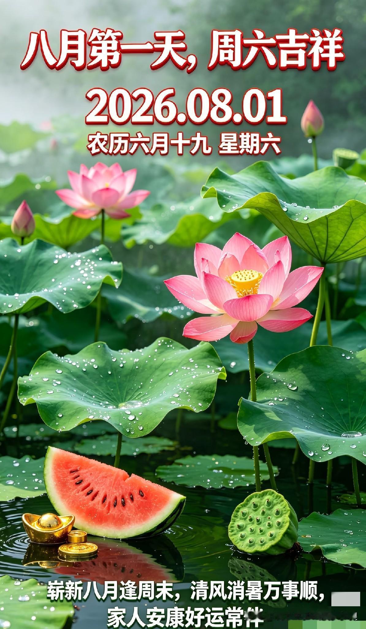 八月第一天，周六早安✨。崭新月份如约而至，告别过往的琐碎与疲惫，恰逢周末可以放慢