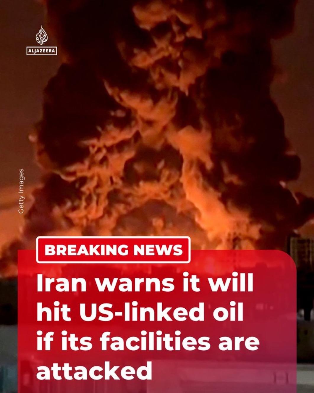 针锋相对，伊朗回应特朗普的威胁。

伊朗哈塔姆·安比亚总部发言人：如果伊朗的石油