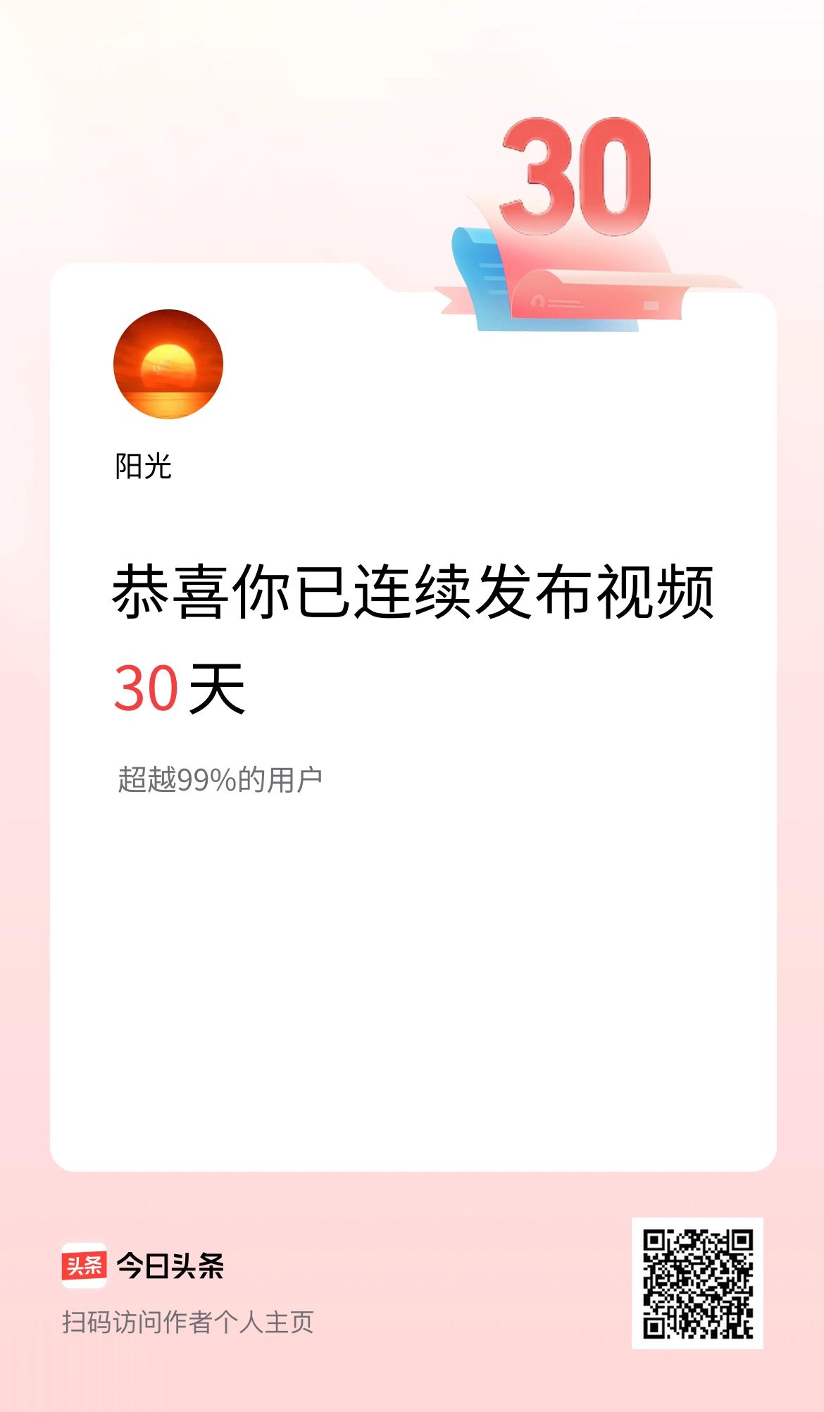 我在头条连续视频投稿30天
