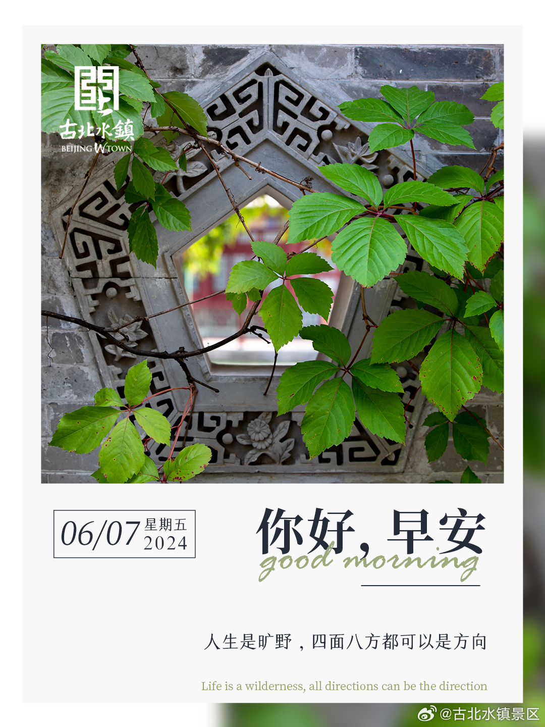 人生是旷野，四面八方都可以是方向早安，宝子们~#古北水镇光之城# #司马台长城#
