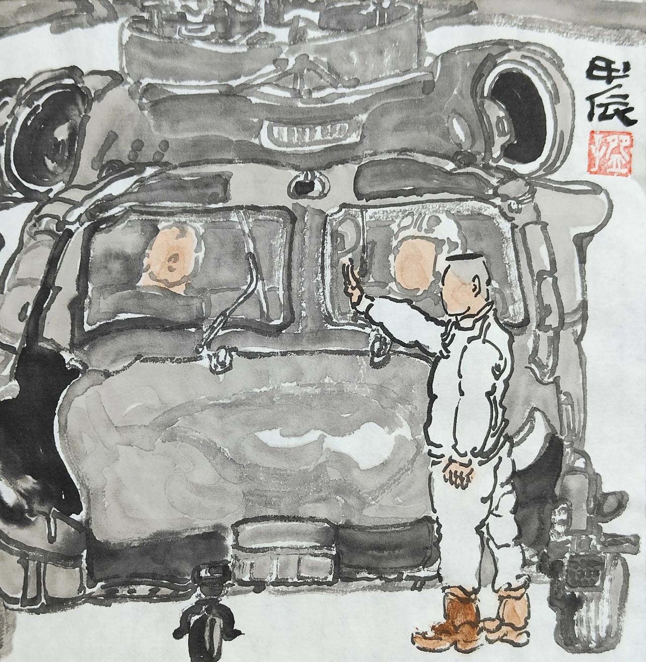 碗子的1/4平尺水墨《逍遥生活》系列
庆祝人民空军成立75周年#水墨碗子# #记