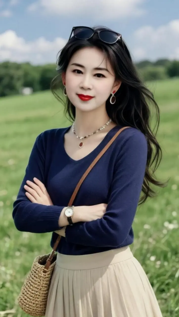 AI草地氛围感自拍 随变ai随便玩