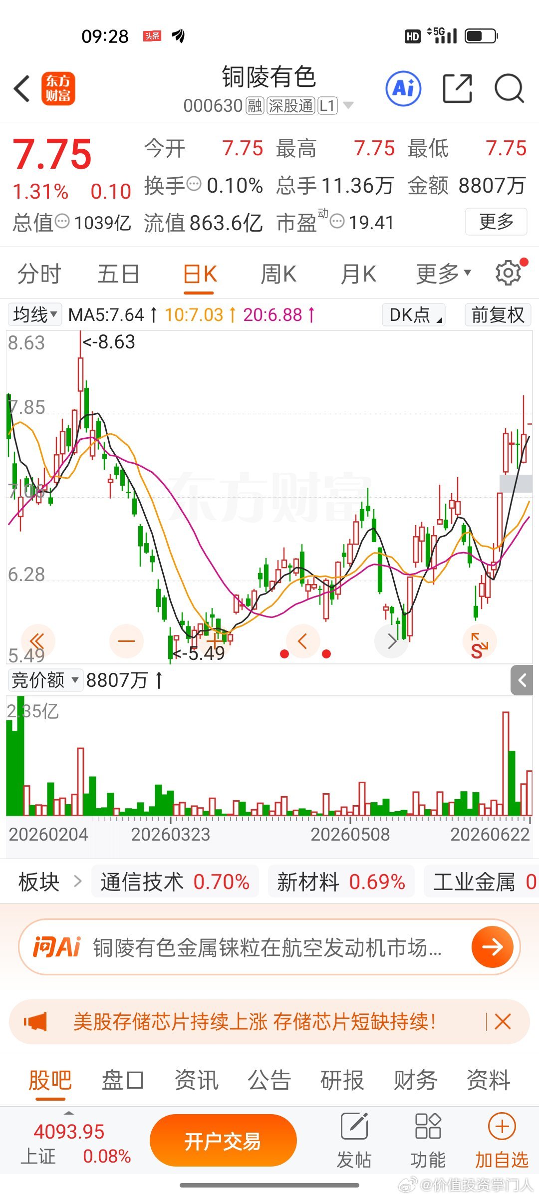 铜陵有色，逢低关注 