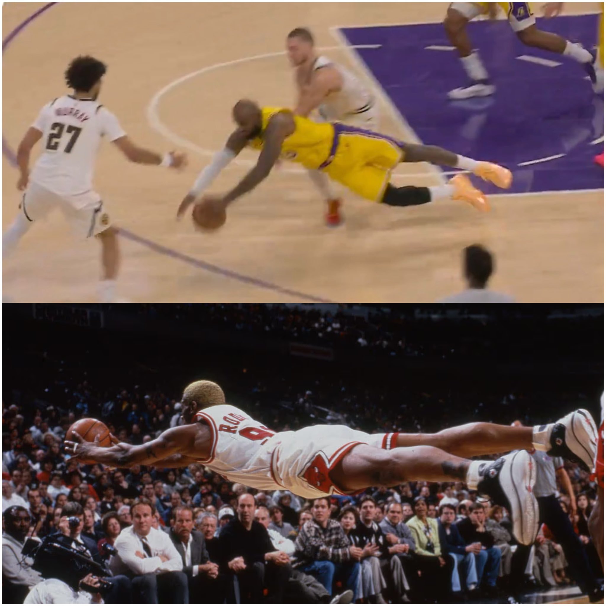 那些说湖人没有勒布朗詹姆斯反而更强的人，竟然看到他41岁高龄还能像疯子一样在空中