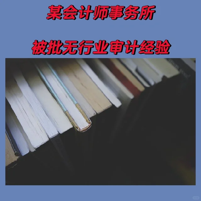 某会计师事务所被批无行业审计经验