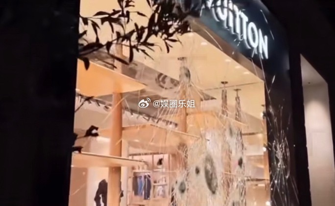 LV门店因超厚玻璃躲过一劫老江湖了，有经验，玻璃装的厚厚的[哈哈]LV是这次大规