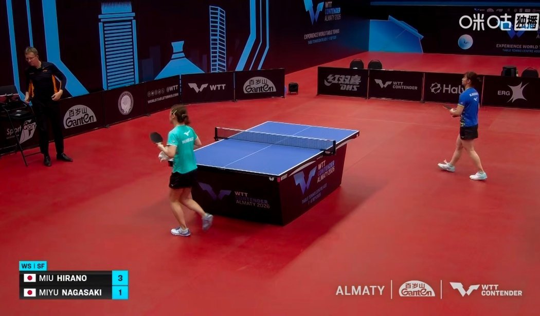 2026wtt阿拉木图挑战赛女子单打4-2平野美宇3-1长崎美柚（4-11 11