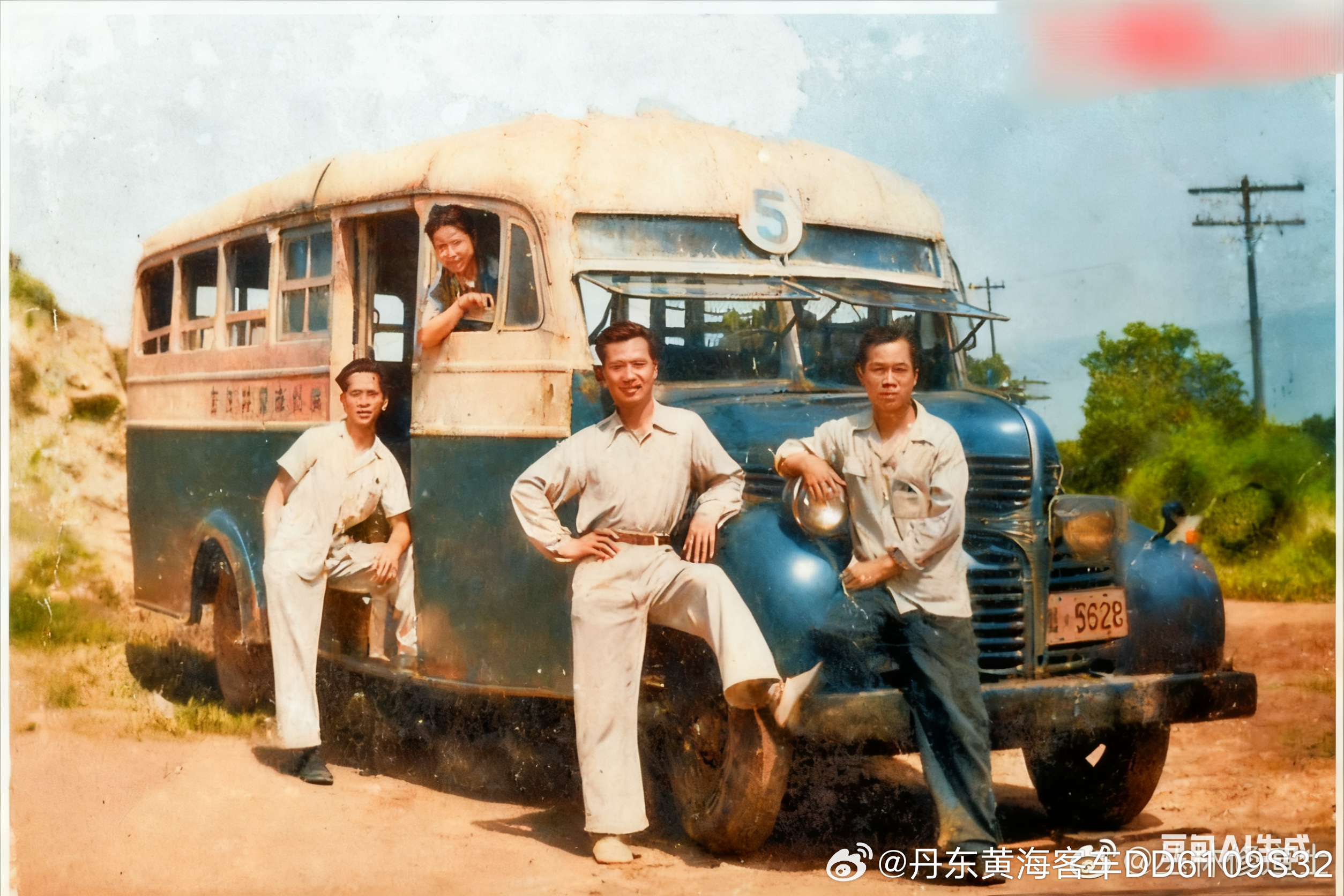 新中国初期的公交车～由道奇卡车改装。 