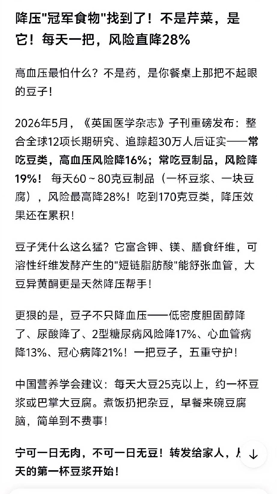 降压冠军食物找到了，每天一把，风险直降28%