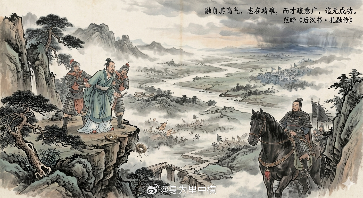 南朝宋（元嘉九年，公元432年），范晔《后汉书·孔融传》写到：“融负其高气，志在