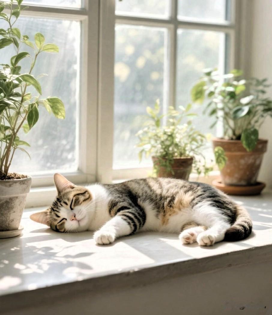 家里养猫的都发现没，小家伙睡觉花样真不少。
没事就蜷成小圆团子，把脑袋埋进爪子里
