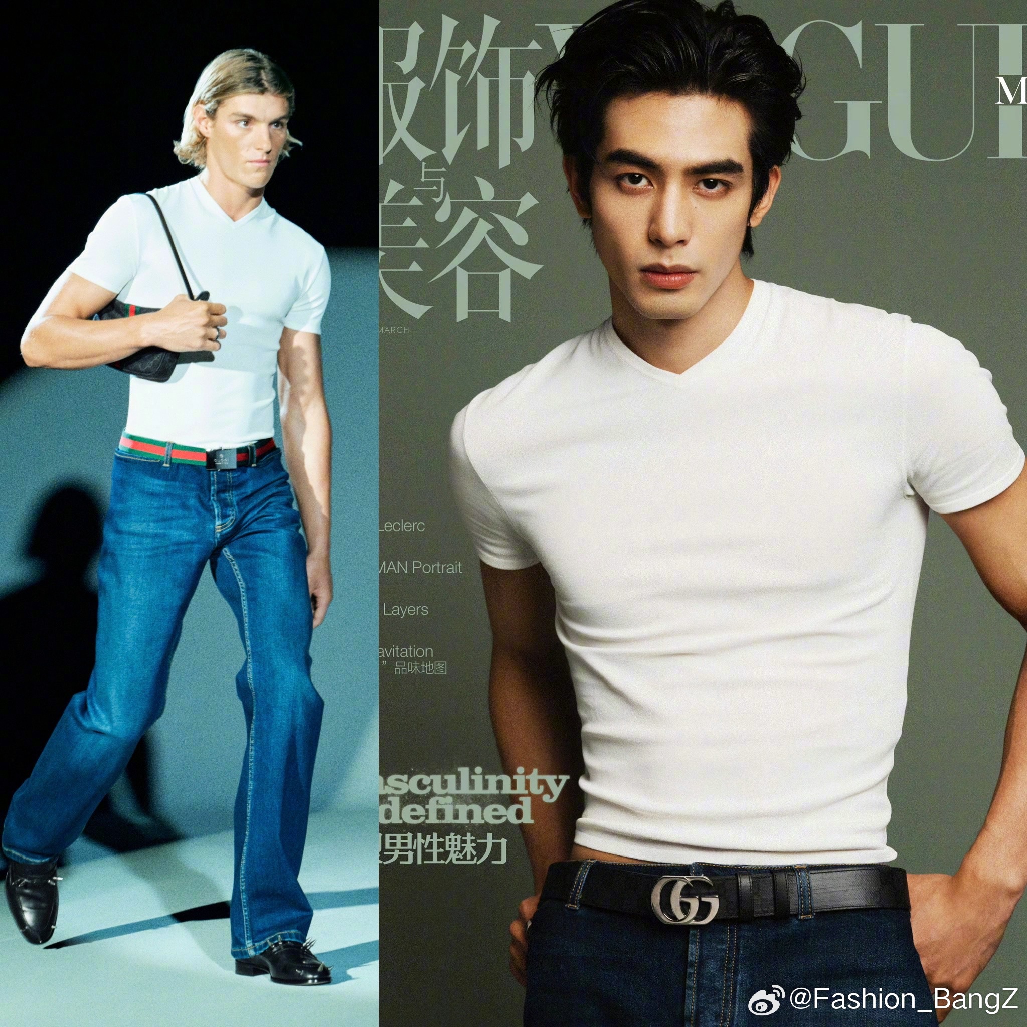 宋威龙身着 GUCCI 2026早秋系列，亮相 VOGUE MAN 三月刊封面。