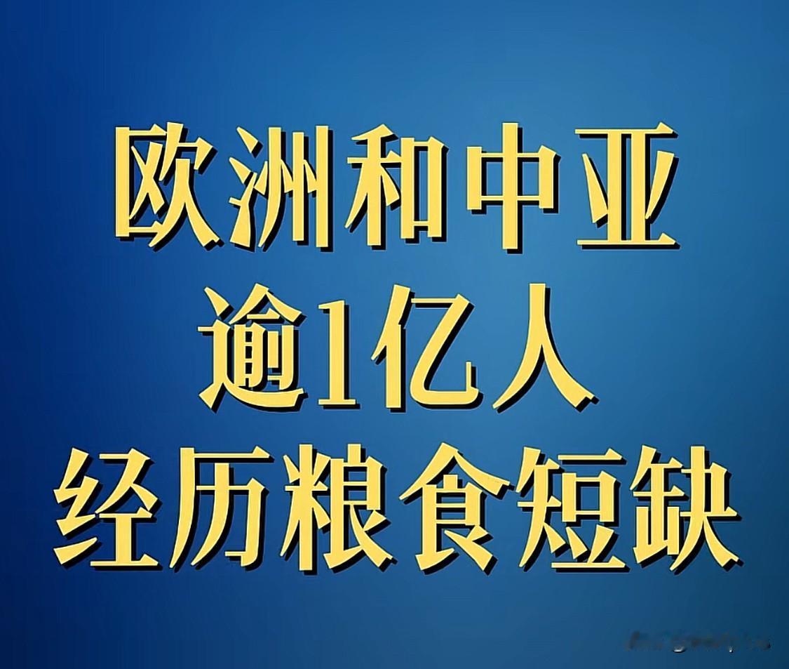 一条新闻显示：欧洲和中亚，有超过1亿人口，正在经历粮食短缺。不过这里说的太过模糊