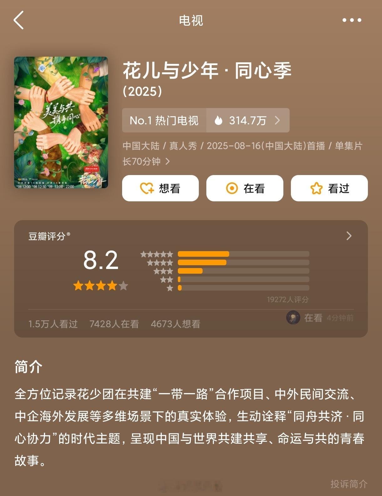 来看张晚意实绩花少7综艺观众考古张晚意《似锦》，《似锦》上榜今天猫眼网络剧日榜T