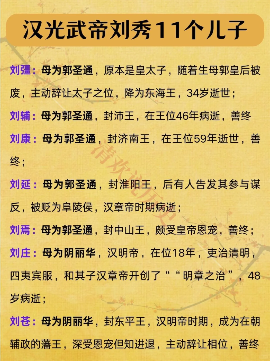 刘秀11个儿子结局❗有几个是阴丽华所生？