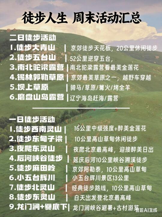 7.12/13徒步人生户外活动
