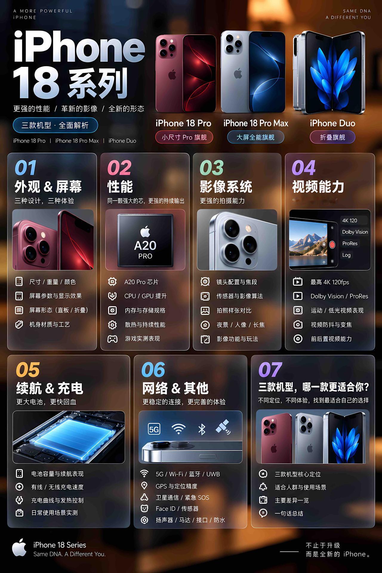 iPhone18系列 三款核心定位和适合人群以及差异？

先一句话总结：

• 