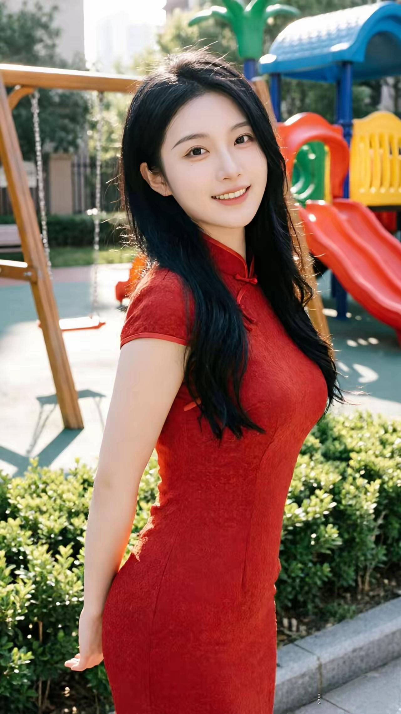 清新日常版
阳光正好，微风不燥
一袭红衣，在童年的游乐场里
把日子过成温柔的诗