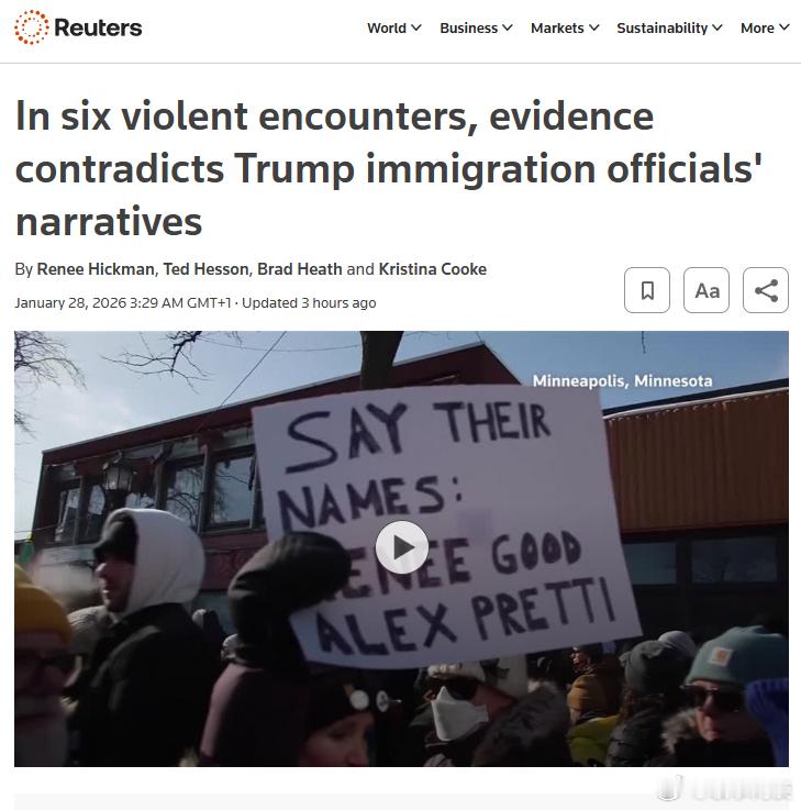 【盘点证据与特朗普政府移民官员的说法相矛盾的六起暴力冲突】[强权即真理：“我们撒