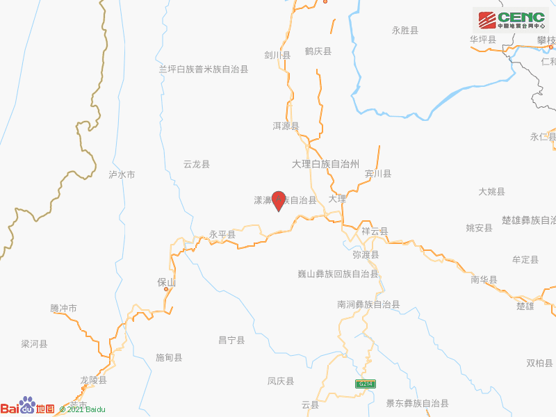 地震 云南大理州漾濞县附近发生3.8级左右地震
